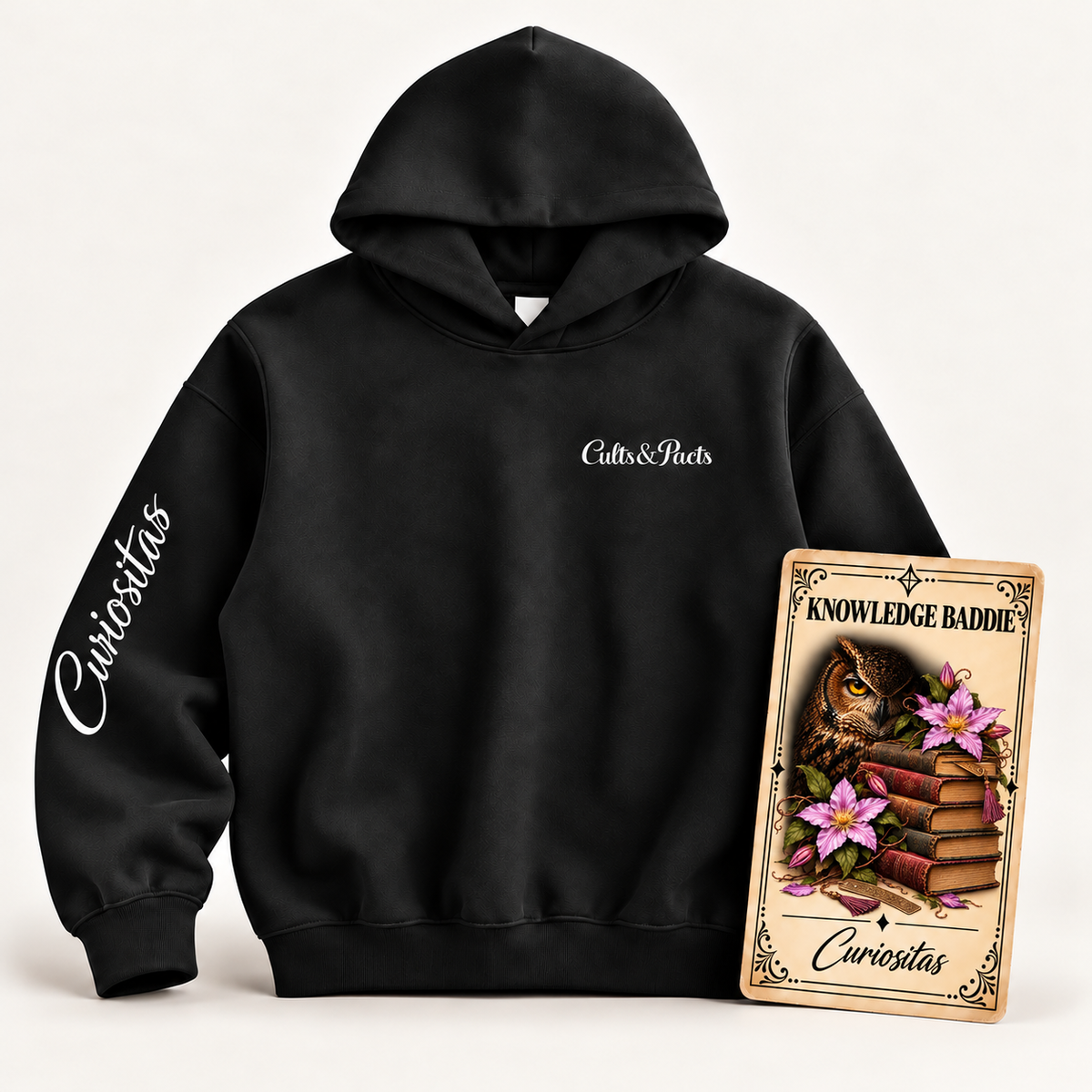 Premium Boxy Fleece Hoodie | Knowledge Baddie -  Curiositas